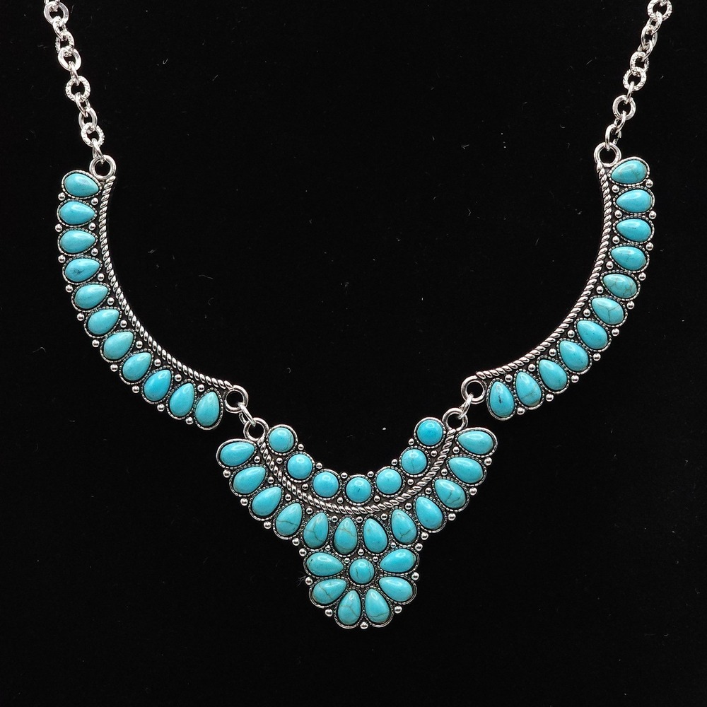 Southwestern Turquoise Bib Necklace